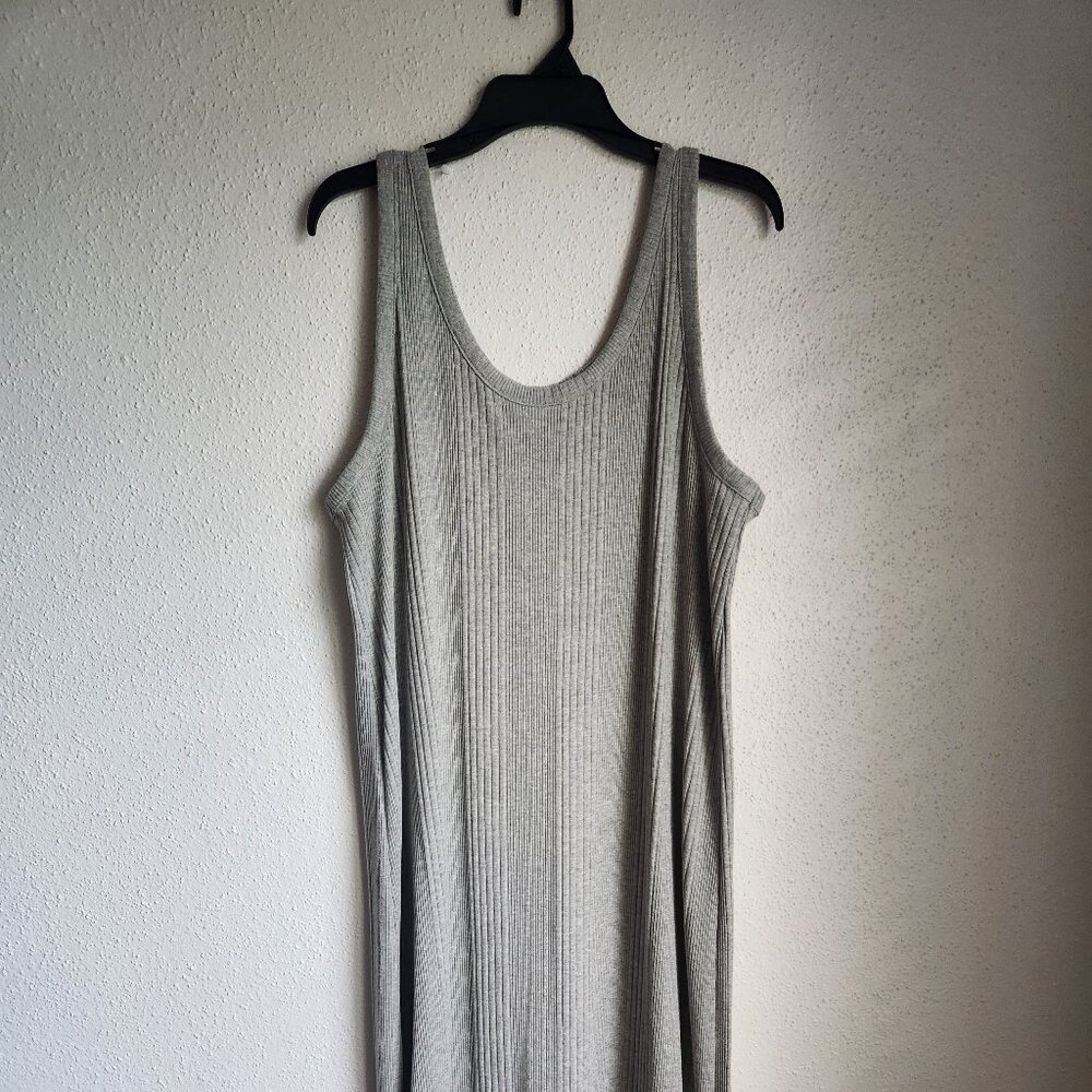 a new day Grey Sweater Tank Dress w/side splits Size XXL 49"Long top to bottom